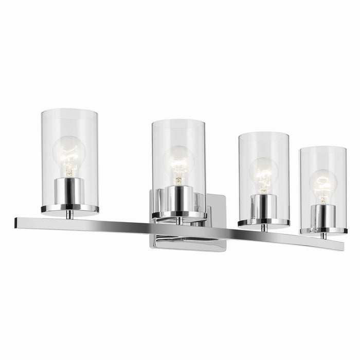 Kichler Four Light Vanity with Removable Glass & Durable Steel Frame