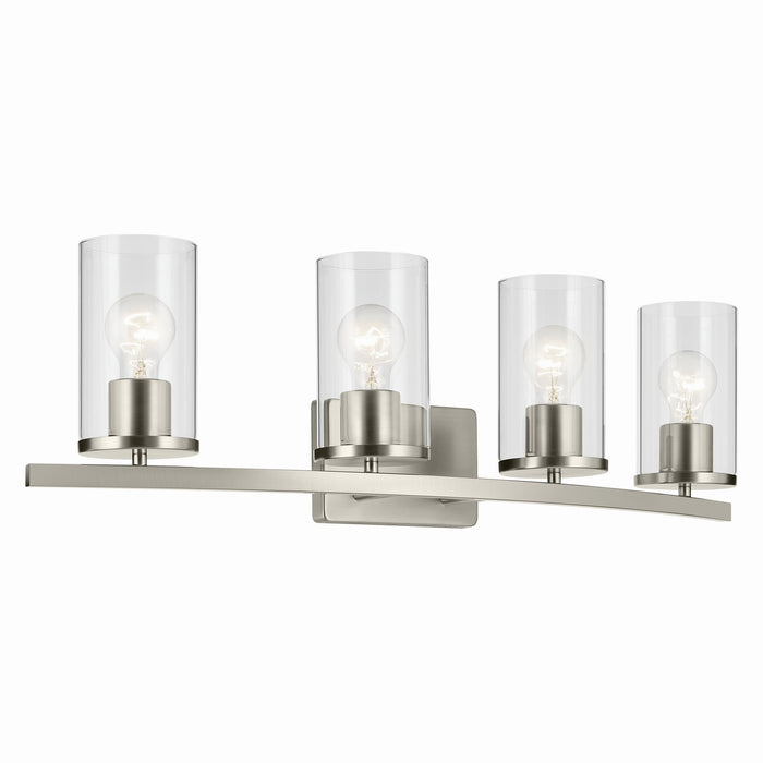 Kichler Four Light Vanity with Removable Glass & Durable Steel Frame