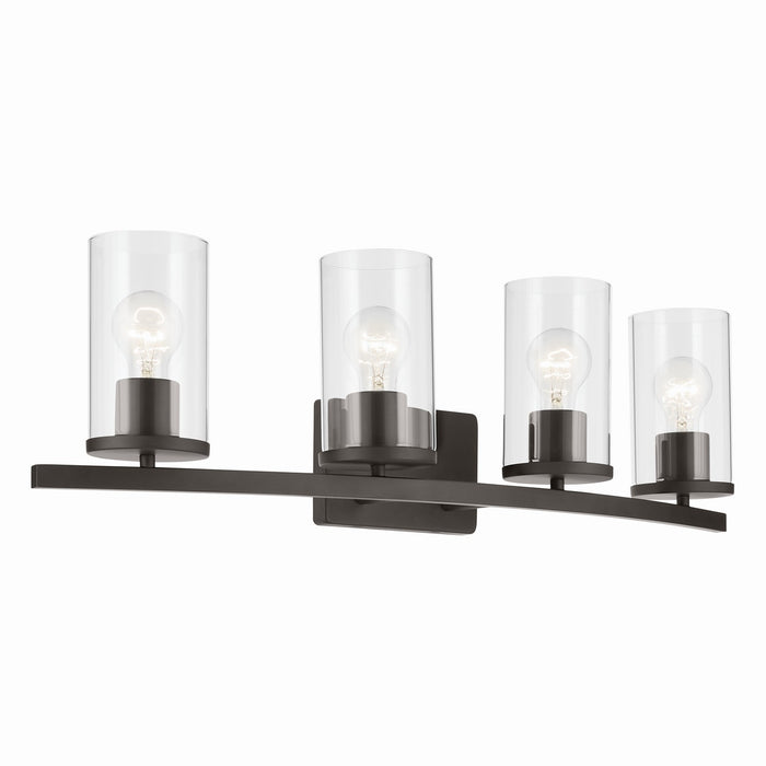 Kichler Four Light Vanity with Removable Glass & Durable Steel Frame