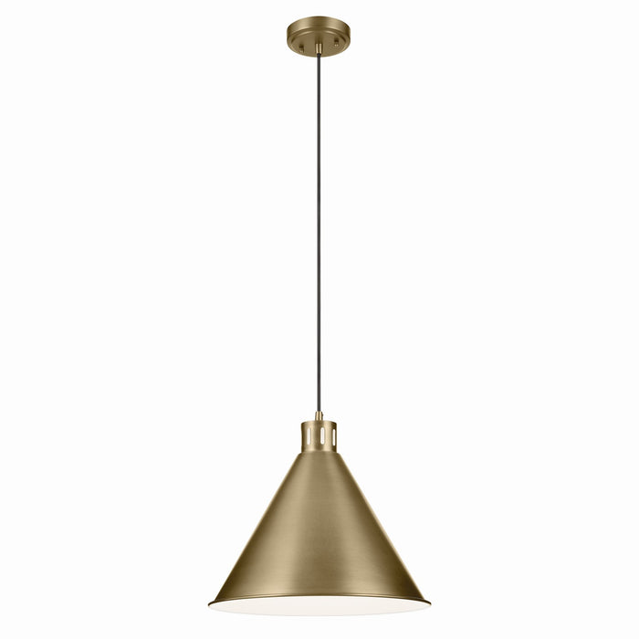 Kichler 14.25 Inch One Light Pendant In Metal Tapered Shade