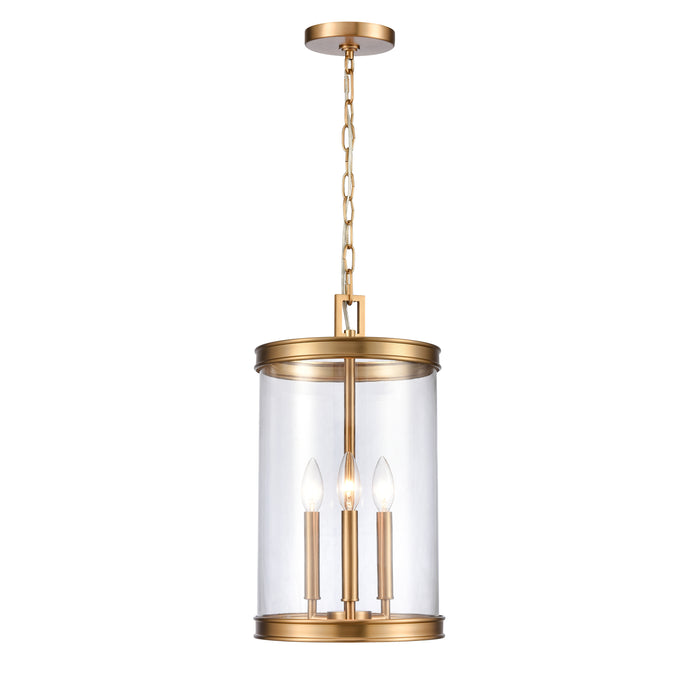 Mendoza 10.25 Inch Wide 3-Light Pendant in Brushed Gold