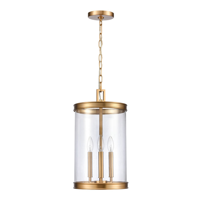 Mendoza 10.25 Inch Wide 3-Light Pendant in Brushed Gold