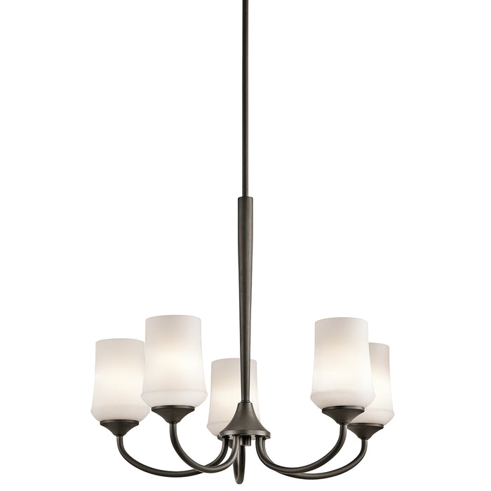 Kichler LED Chandelier with Satin Etched Cased Opal Glass Shape