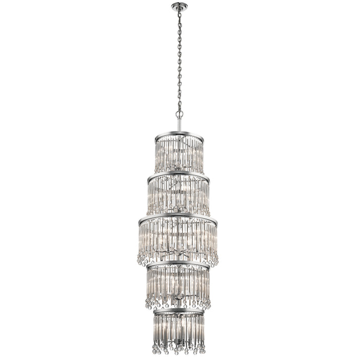 Kichler 18 Light Grand Chandelier with Clear Glass and Metal Rods Finish