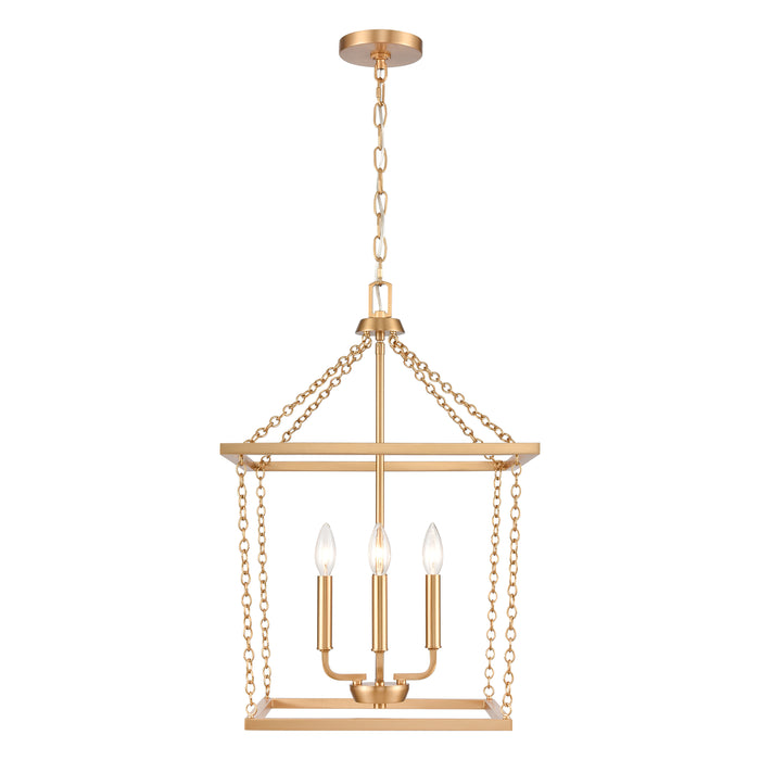 Emmett 17 Inch Wide 4-Light Pendant In Brushed Gold