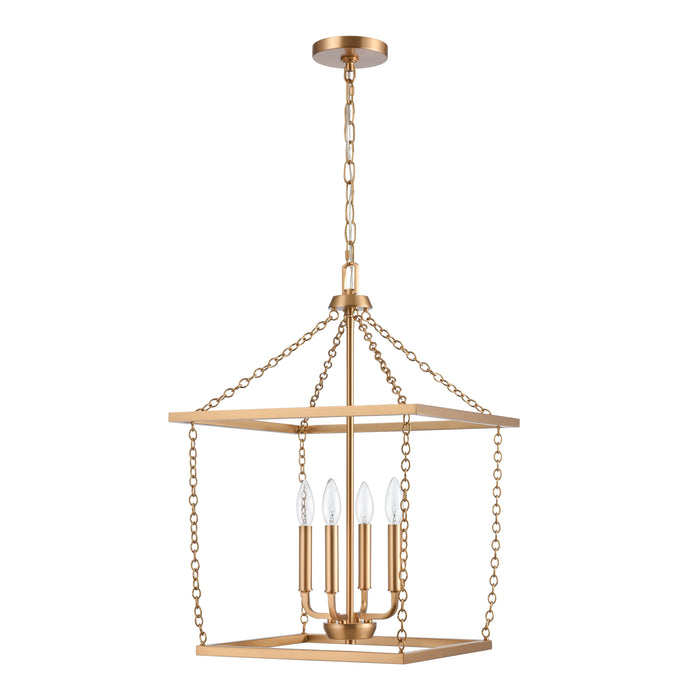 Emmett 17 Inch Wide 4-Light Pendant In Brushed Gold