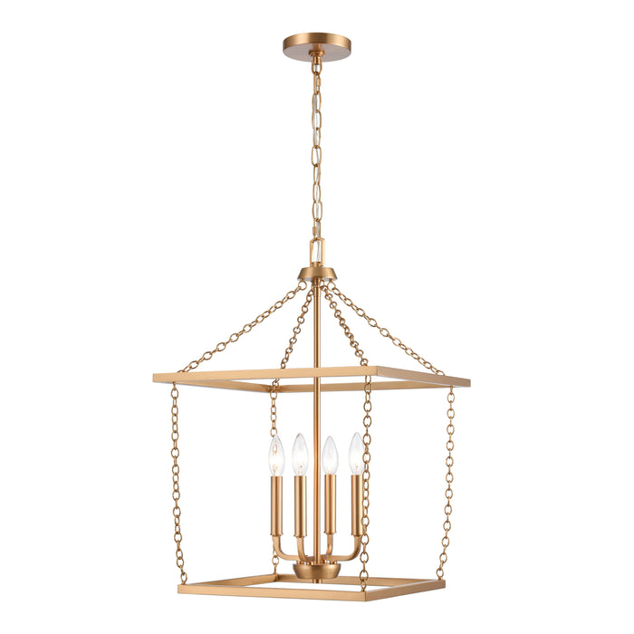 Emmett 17 Inch Wide 4-Light Pendant In Brushed Gold