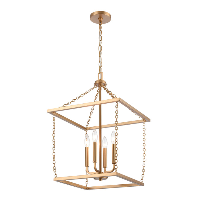 Emmett 17 Inch Wide 4-Light Pendant In Brushed Gold