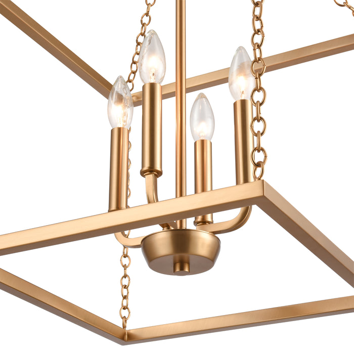 Emmett 17 Inch Wide 4-Light Pendant In Brushed Gold