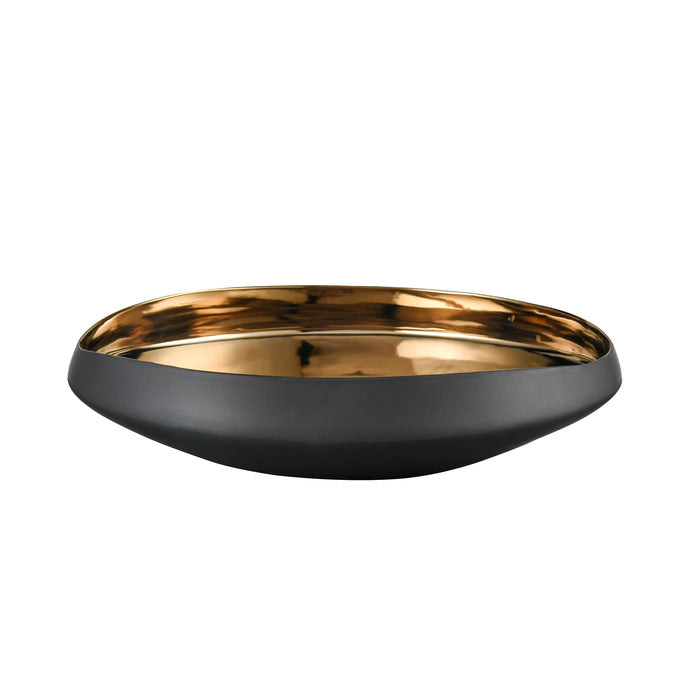 Greer Bowl In Low Black and Gold Glazed