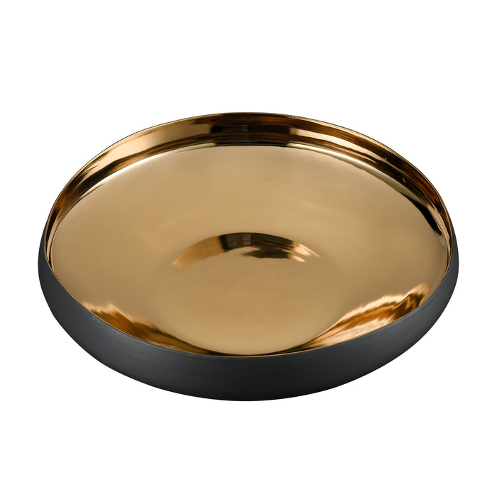 Greer Bowl In Low Black and Gold Glazed