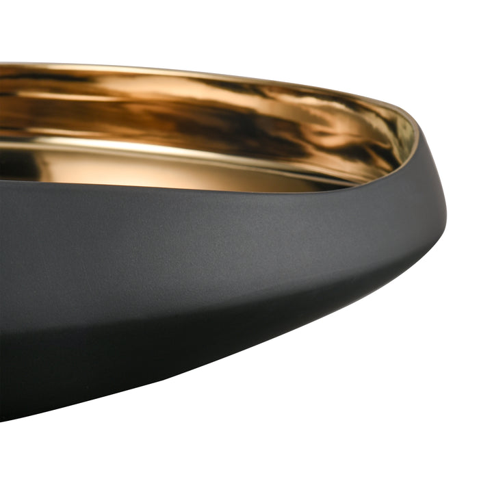 Greer Bowl In Low Black and Gold Glazed