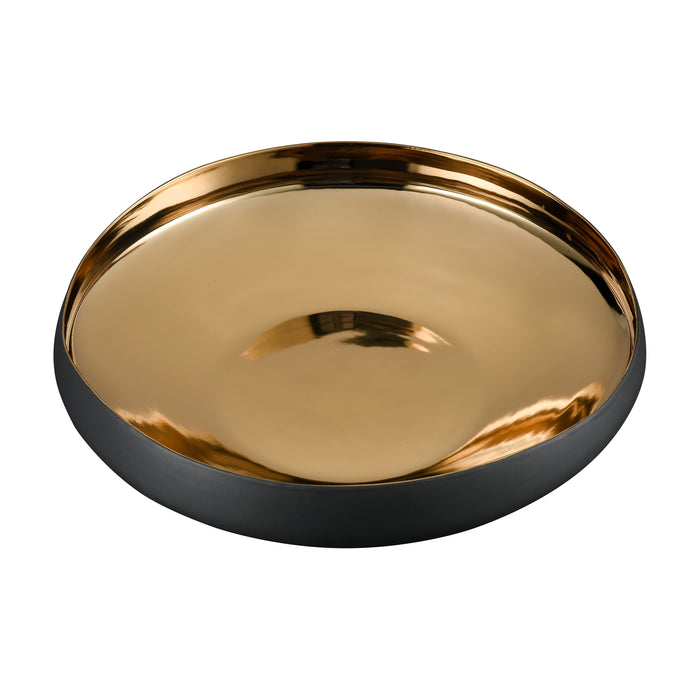 Greer Bowl In Low Black and Gold Glazed