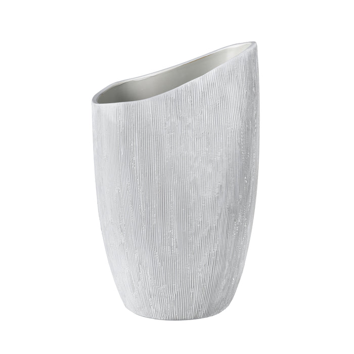 Scribing Vase In White