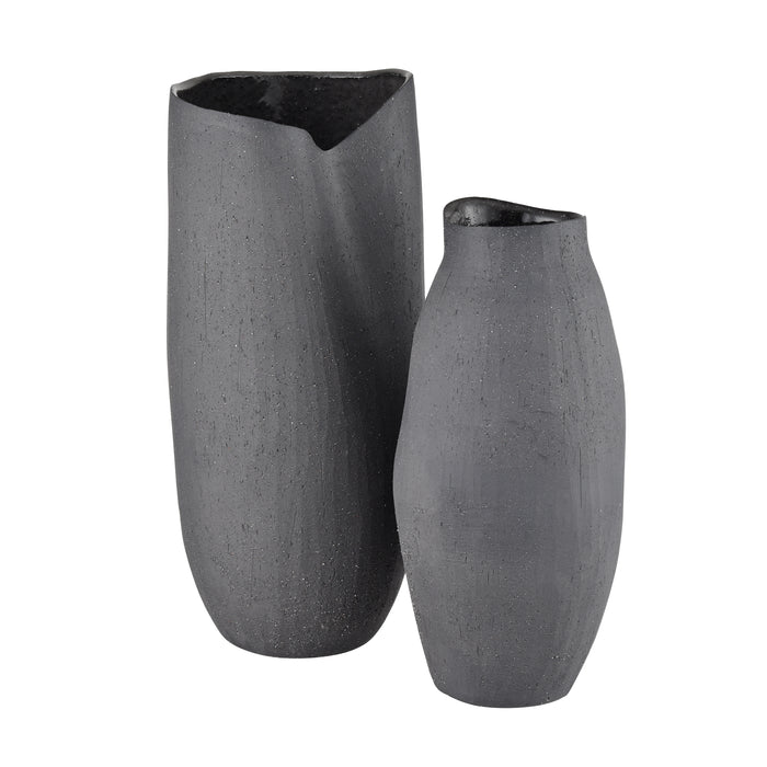 Ferraro Vase In Folded Black