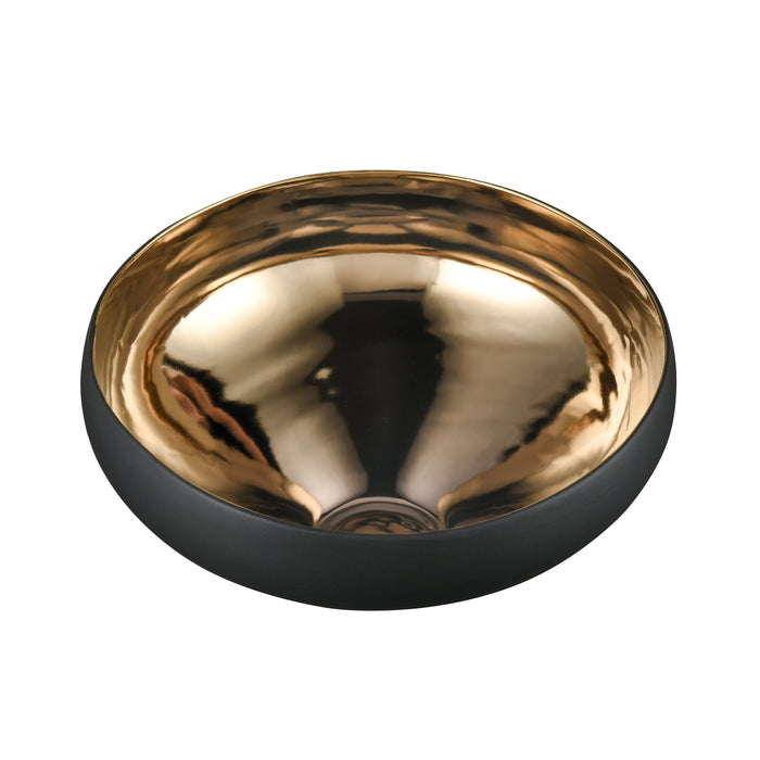 Greer Bowl In Tall Black and Gold Glazed