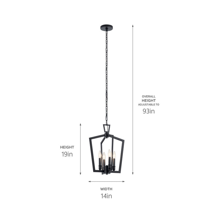 Kichler Four Light Open Cage Style Pendant