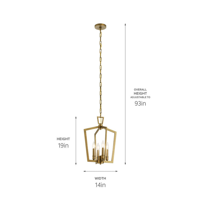 Kichler Four Light Open Cage Style Pendant