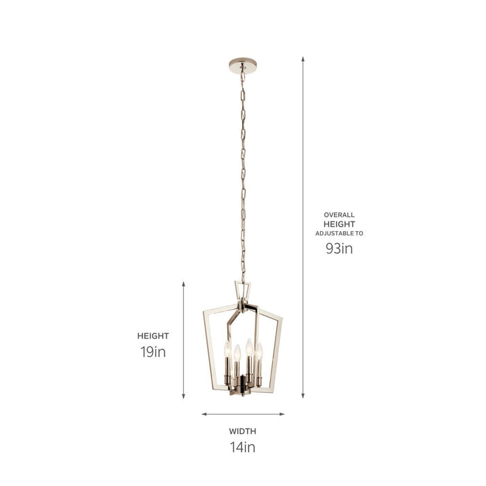 Kichler Four Light Open Cage Style Pendant