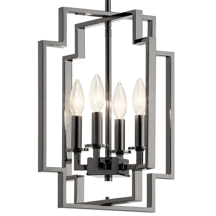 Kichler 17 Inch Four Light Foyer Pendant Midnight Chrome