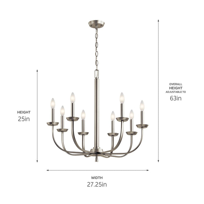 Kichler 25 Inch Eight Light Chandelier