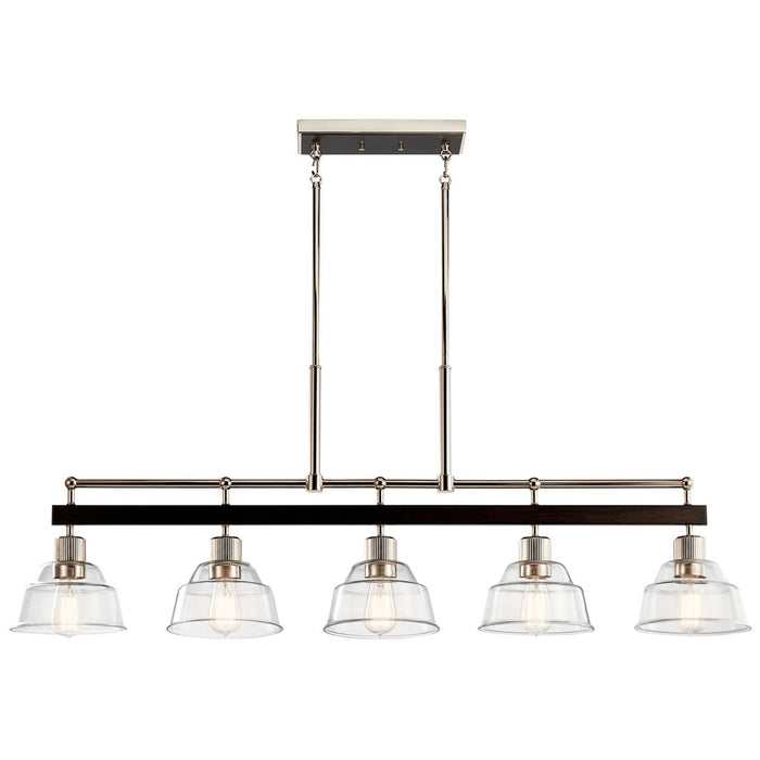 Kichler 19 Inch Five Light Linear Chandelier with Clear Glass