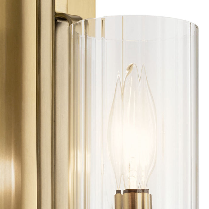 Kichler 14 Inch One Light Wall Sconce with Clear Fluted Glass