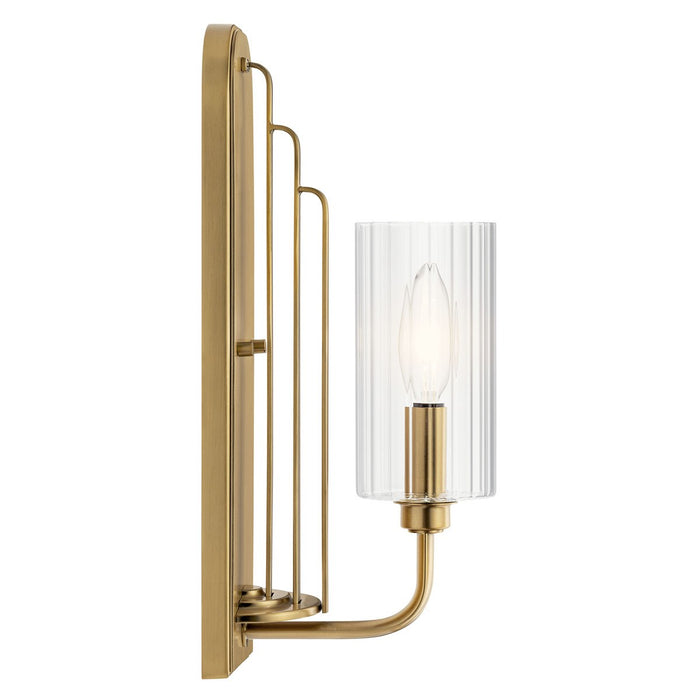 Kichler 14 Inch One Light Wall Sconce with Clear Fluted Glass