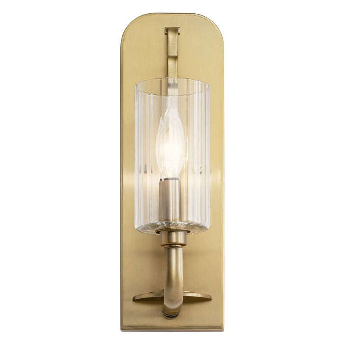 Kichler 14 Inch One Light Wall Sconce with Clear Fluted Glass