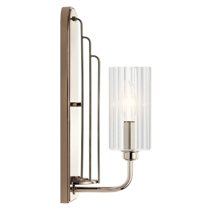 Kichler 14 Inch One Light Wall Sconce with Clear Fluted Glass