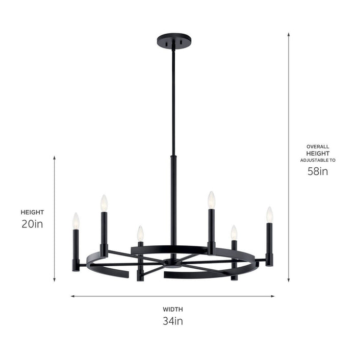 Kichler 20 Inch Six Light Chandelier