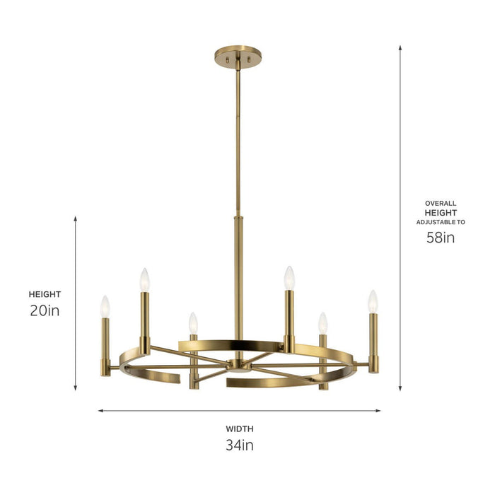 Kichler 20 Inch Six Light Chandelier