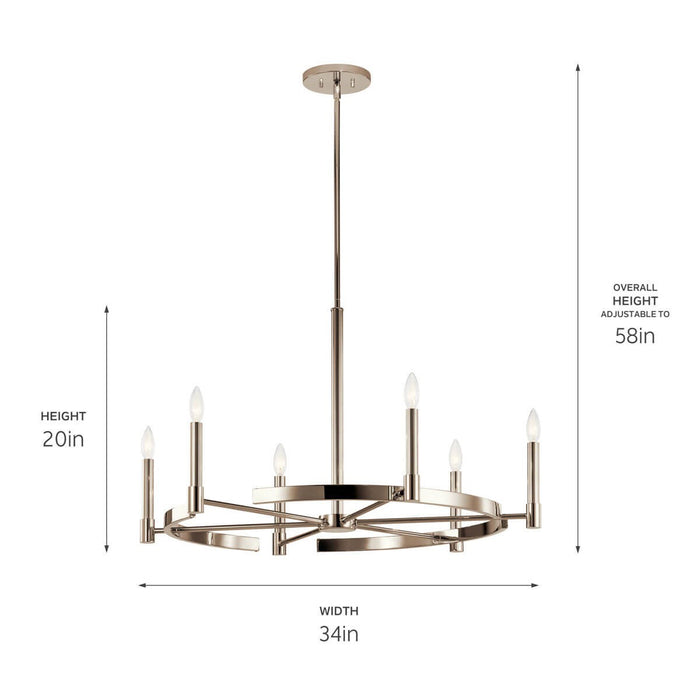 Kichler 20 Inch Six Light Chandelier