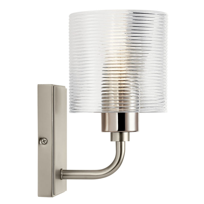 Kichler 5 Inch One Light Wall Sconce with Clear Ribbed Glass