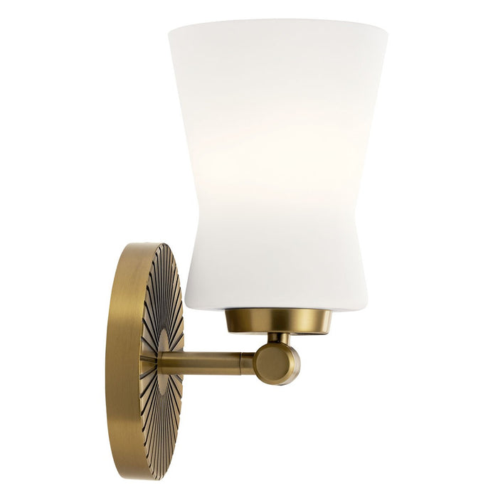 Kichler 5 Inch 1 Light Wall Sconce with Satin Etched Cased Opal Glass