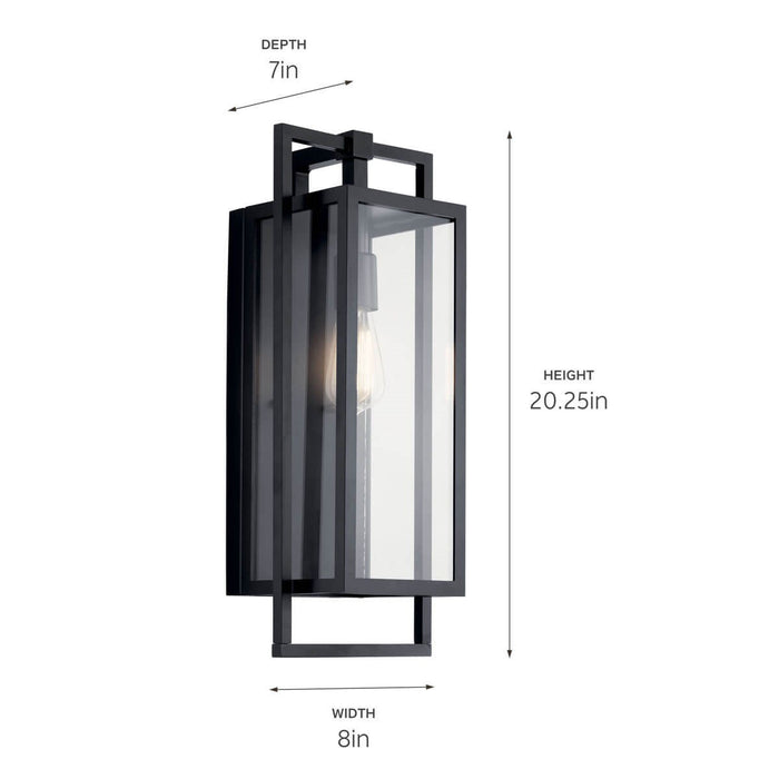 Kichler 20.25 Inch One Light Outdoor Wall Mount In Black Finish