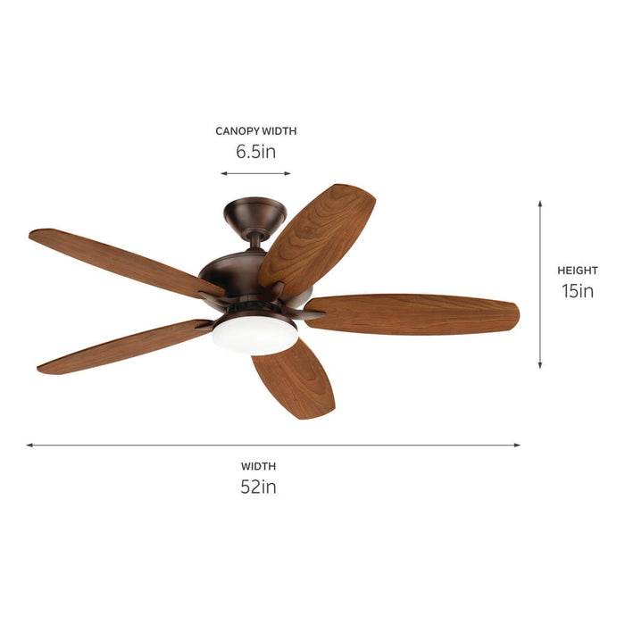 Kichler 52 Inch Ceiling Fan with Clean Lined Style Blades