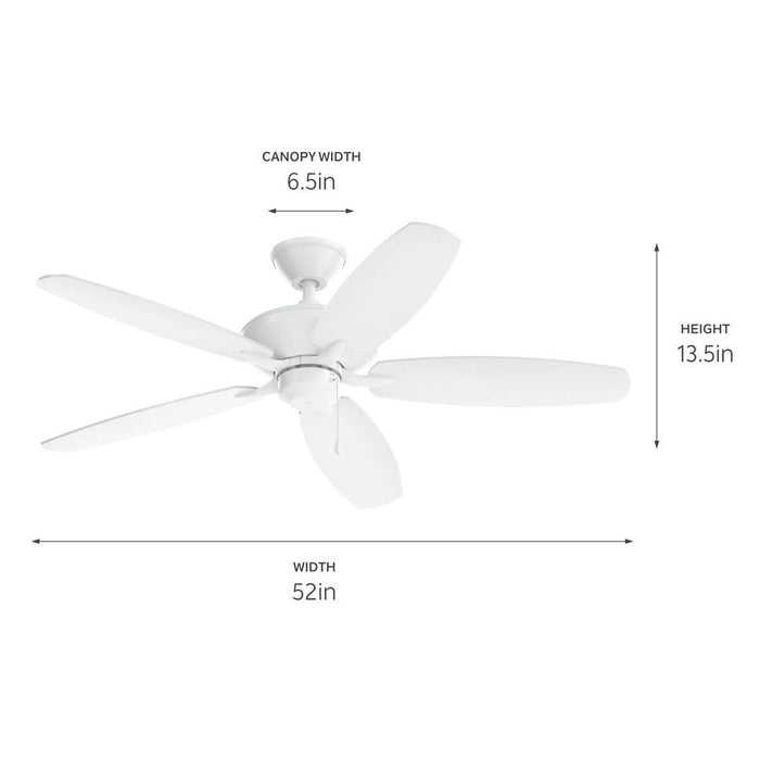 Kichler 52 Inch Ceiling Fan Comes with Reversible Blades