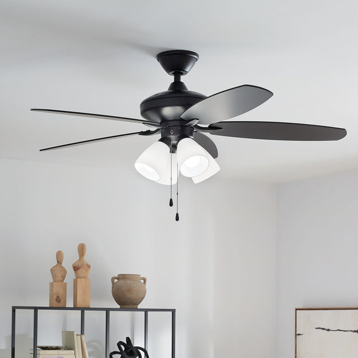 Kichler 52 Inch Ceiling Fan with 4 Light Fitter LED Light Kit