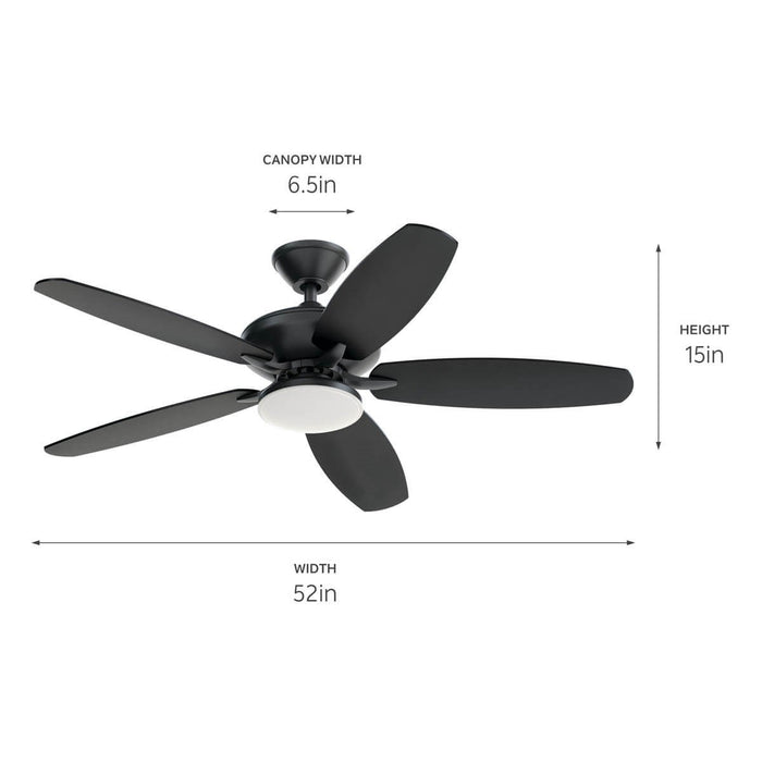 Kichler 52 Inch Ceiling Fan with Clean Lined Style Blades