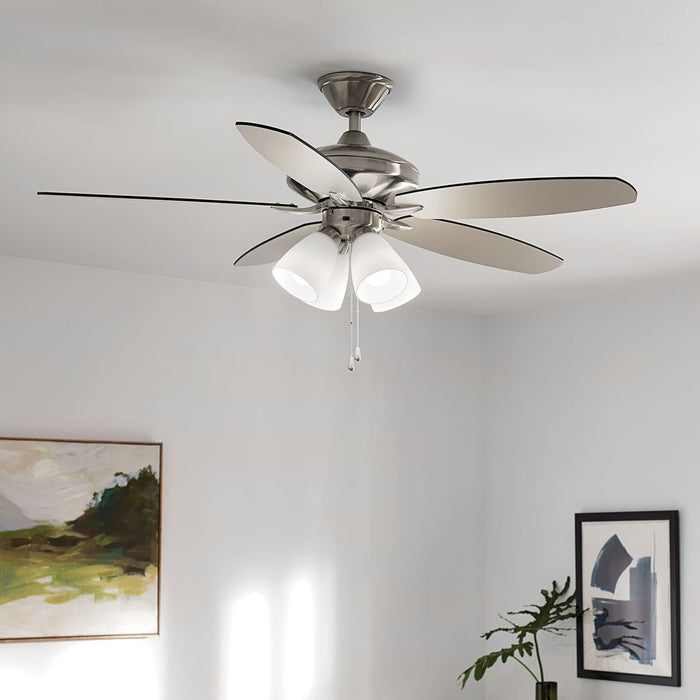 Kichler 52 Inch Ceiling Fan with 4 Light Fitter LED Light Kit