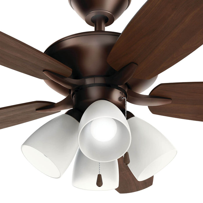 Kichler 52 Inch Ceiling Fan with 4 Light Fitter LED Light Kit