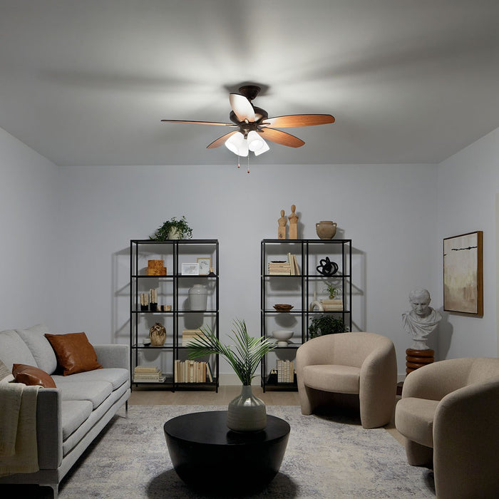 Kichler 52 Inch Ceiling Fan with 4 Light Fitter LED Light Kit