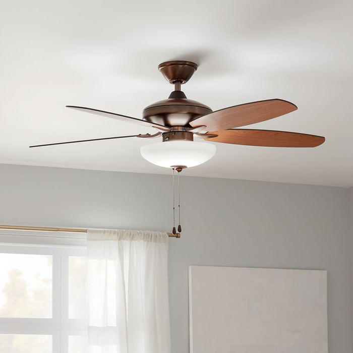 Kichler 52 Inch Ceiling Fan with Universal Bowl LED Light Kit