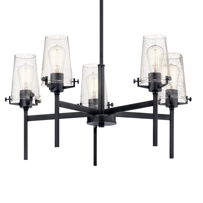 Kichler Five Light Chandelier with Clear Seeded Glass