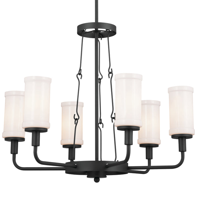 Kichler 23.75 Inch Six Light Chandelier with Opal Glass