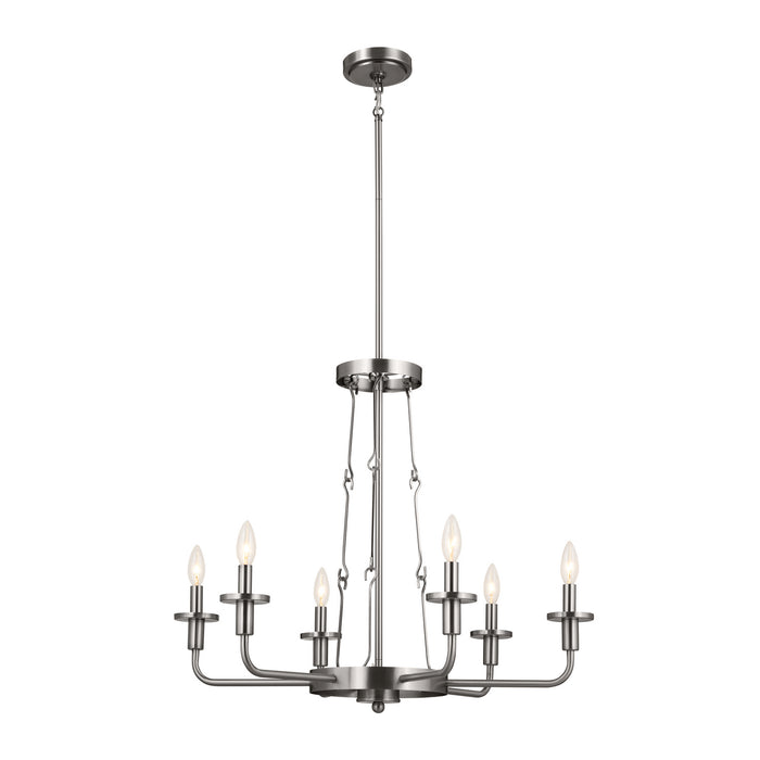 Kichler 23.75 Inch Six Light Chandelier with Opal Glass