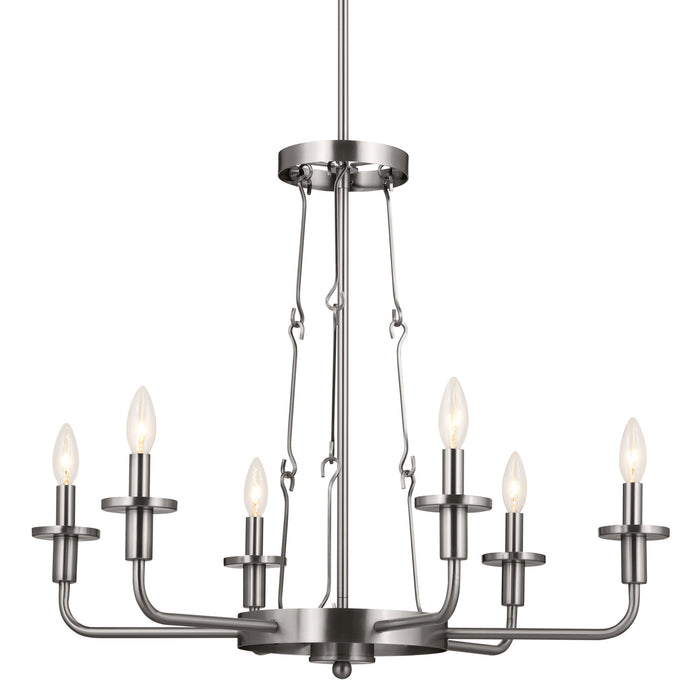 Kichler 23.75 Inch Six Light Chandelier with Opal Glass