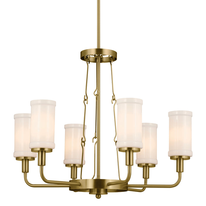 Kichler 23.75 Inch Six Light Chandelier with Opal Glass