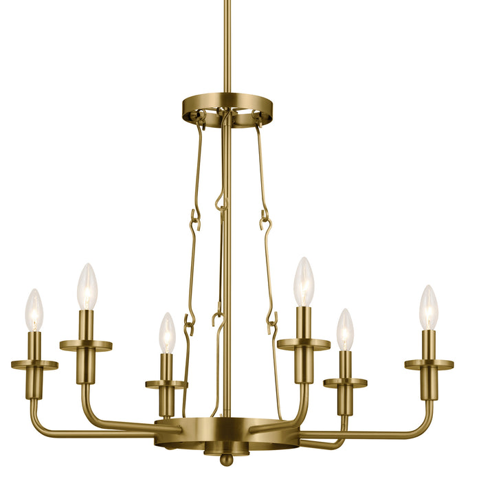 Kichler 23.75 Inch Six Light Chandelier with Opal Glass